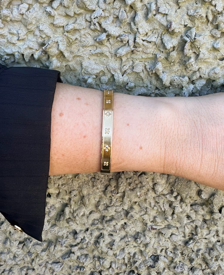 Bracelete Trevo com Micro Zircônias Banho Dourado - Imagem 2
