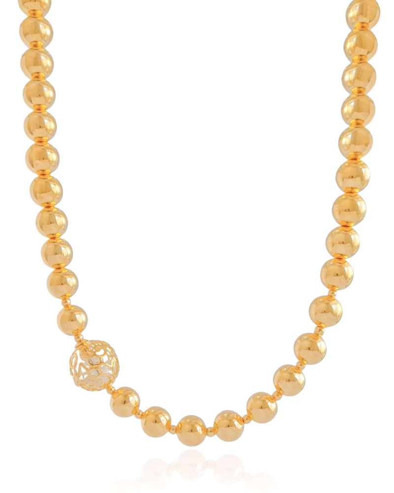 Gargantilha Bolas Lisas Tela Cristal Banho Dourado - Imagem 3