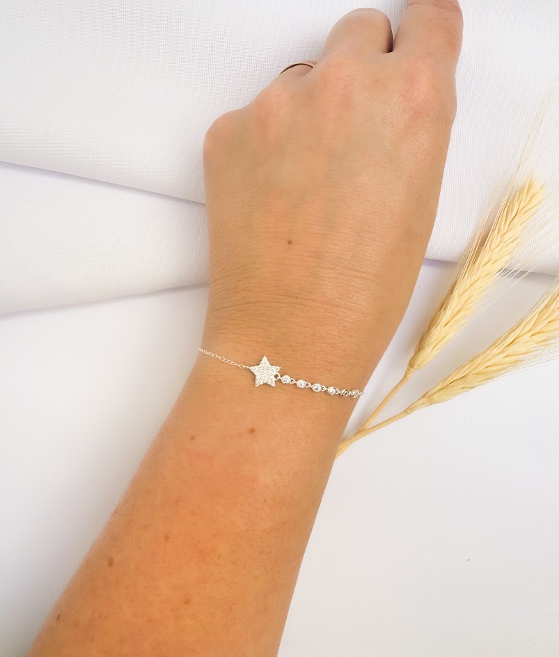 Pulseira Estrela Cravejada Prata 925